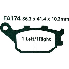 Motorrad Bremsbeläge Hi-Q Bremsbeläge organisch FA174  86,3x41,4x10,2mm Neutral