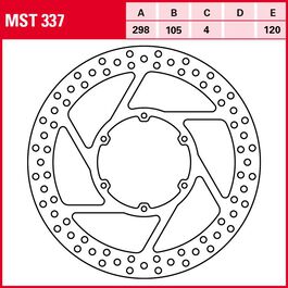 Disques de frein de moto TRW Lucas disque de frein Street rigide MST337 298/105/120/4mm Noir