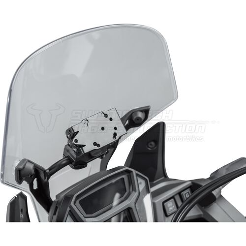 Motorrad Navi Stromversorgung SW-MOTECH QUICK-LOCK Navi-Halter an Rohr 10/12 mm Grau