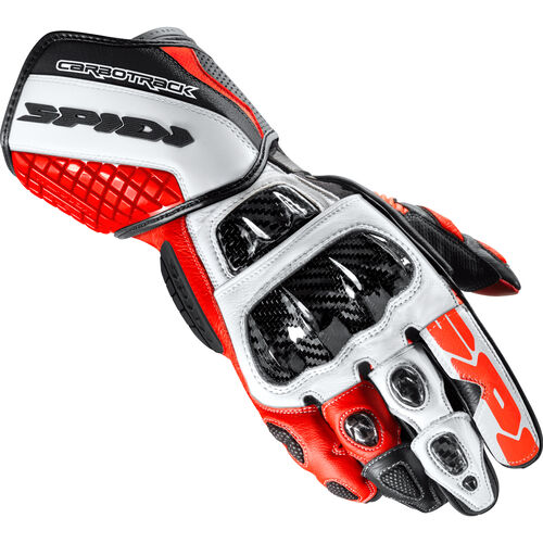 Motorcycle Gloves Sport SPIDI Carbo Track Evo Leather Glove long Red