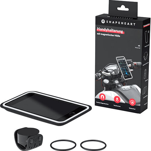 Motorrad Navi- & Smartphonehalter Shapeheart Moto Bundle XXL Handyhalterung Grau