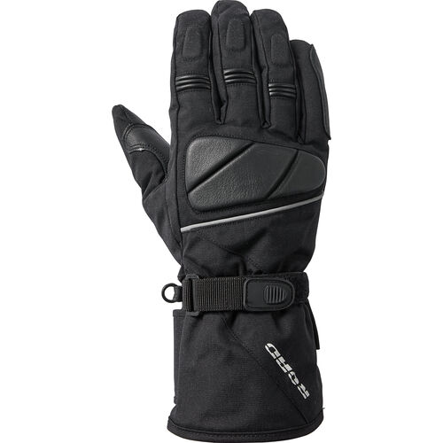 Gants de moto Tourer Road Tour gant de cuir et textile 2.0 p. femme longue Noir