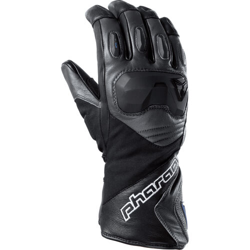 Motorradhandschuhe Tourer Pharao Hudson WP Damen Leder/Textilhandschuh lang Schwarz