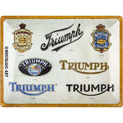 Plaques en tôle & rétro pour moto Nostalgic-Art Signe d'étai 30 x 40 cm Triumph - Logo Evolution Neutre