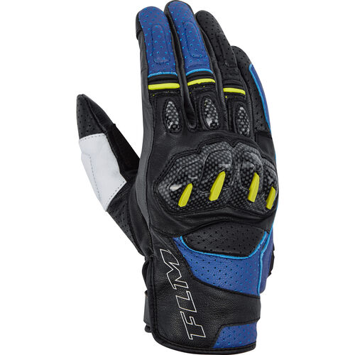 Gants de moto Sport FLM Octane gant de cuir court Bleu