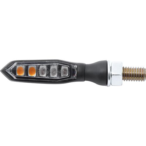 Feux arrière & réflecteurs de moto Highsider LED métal feu arrière/clignotant paire Sonic-X1 M8 teinté Noir