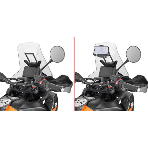 Motorcycle Navigation Power Supply Givi Navi holding strut at windshield Black