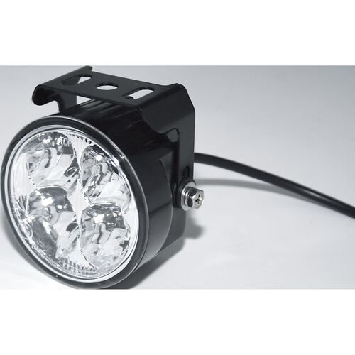 Phares & supports de phare de moto Highsider LED feu diurne universel aluminium rond Ø71,5mm Blanc