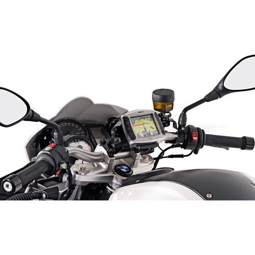 Motorcycle Navigation Power Supply SW-MOTECH QUICK-LOCK GPS mount at handlebar for BMW F 800 R/GT, TR 650 Grey