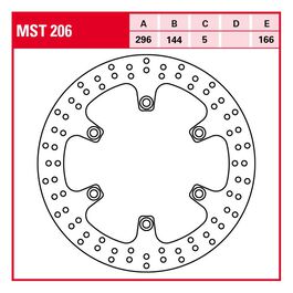 Motorcycle Brake Discs TRW Lucas brake disc Street rigid MST206 296/144/166/5mm Neutral