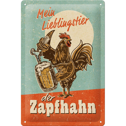 Motorcycle Tin Plates & Retro Nostalgic-Art Tin sign 20 x 30 cm "favorite animal tap" Neutral