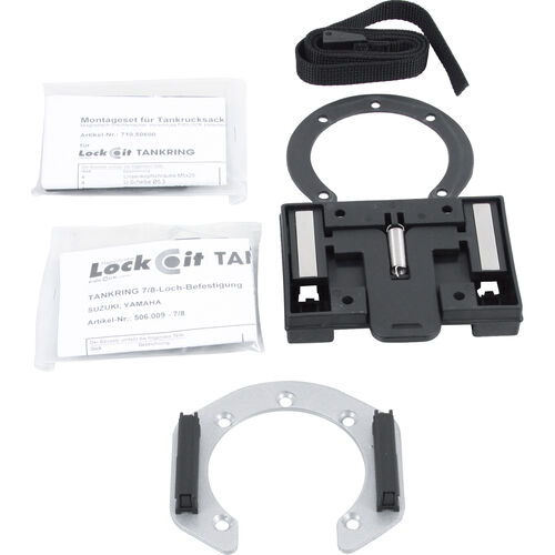 Motorrad Tankrucksack mit Quicklock Hepco & Becker Lock-it Tankring 7-/8-Loch für Suzuki/Yamaha