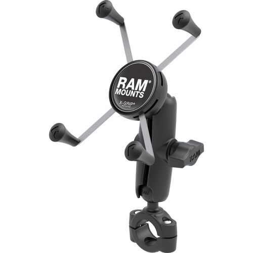 Motorrad Navi- & Smartphonehalter Ram Mounts X-Grip® Kit mit MNT Klemmschelle für Smartphones groß Grau