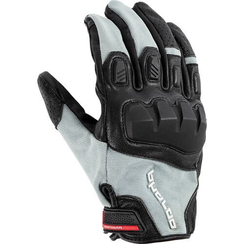 Gants de moto Tourer Pharao Yukon Mesh Gant cuir / textile court Gris