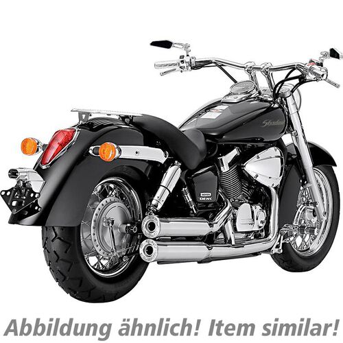 Motorrad Auspuffanlagen & Endschalldämpfer Falcon Double Groove Auspuff 2-2 686980 poliert für Harley-Davidson