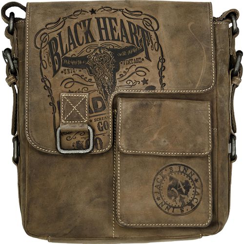 Jack's Inn 54 leather messenger bag M "Black Bad Ass"