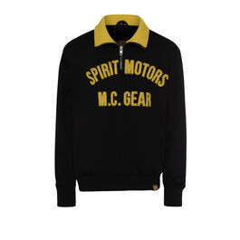 Men Motorcycle Shirts Spirit Motors Beaming Billy Moto Sweater Black