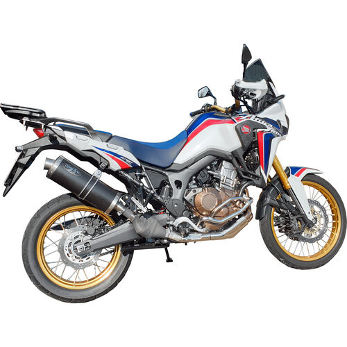 Motorcycle Exhausts & Rear Silencer Hashiru exhaust ST05 oval black for Honda CRF 1000 Africa Twin Blue