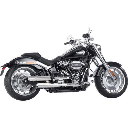 Motorrad Auspuffanlagen & Endschalldämpfer Falcon Double Groove Auspuff ED poliert für Harley-Davidson 114/117