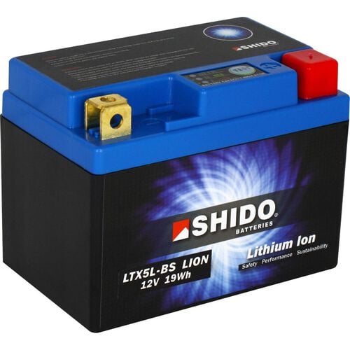 Batteries de moto Shido lithium batterie LTX5L-BS, 12V, 1,6Ah (YTX5L-BS) Neutre