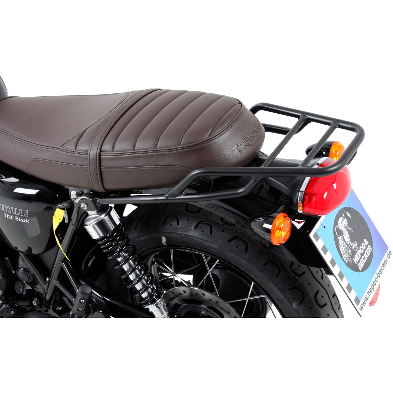 Buy Hepco u0026 Becker tubular luggage rack black for Triumph Bonneville T120  White - POLO Motorrad