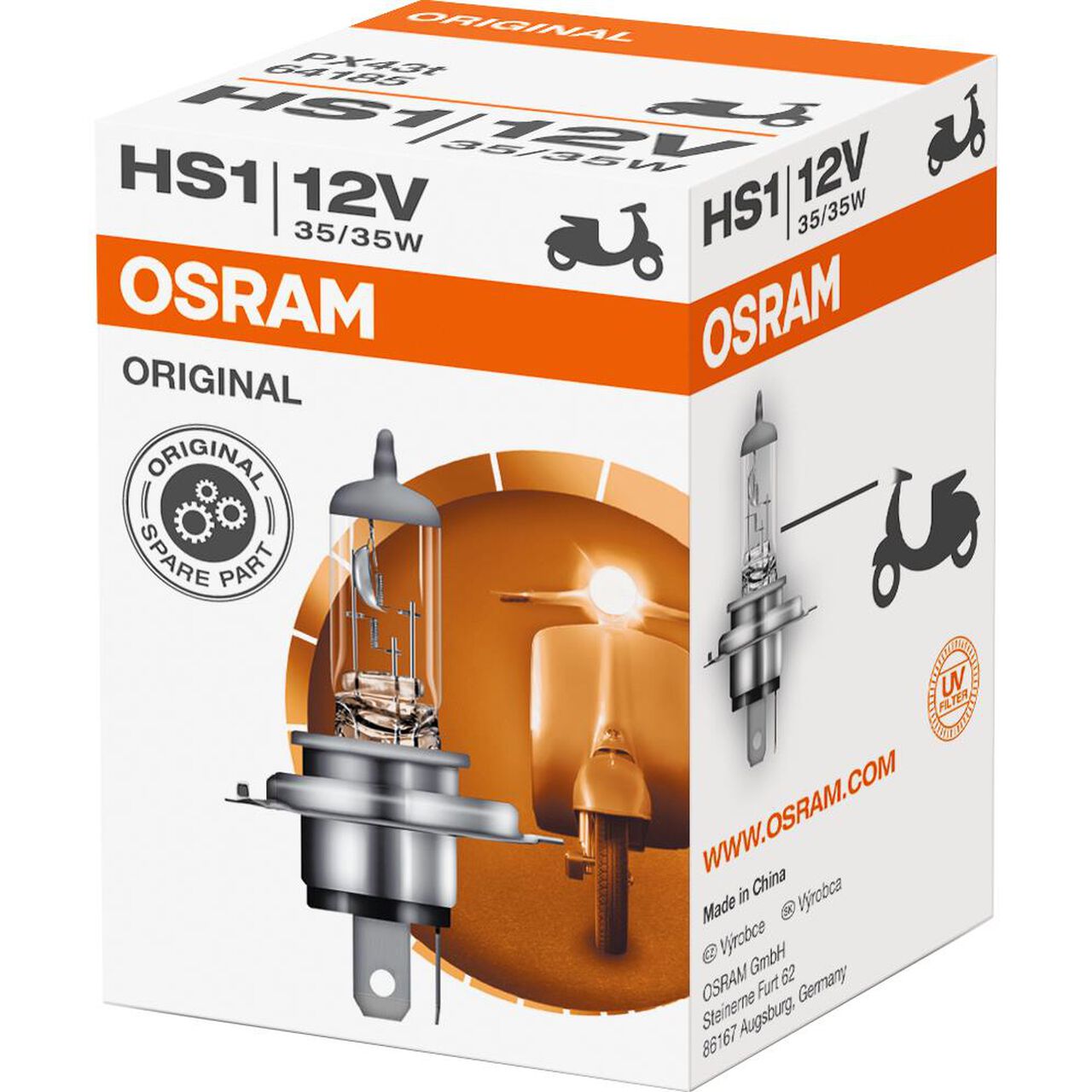 MotoFusion BD - Osram Night Racer Plus HS1 (12V 35/35W) Up to 90 % more  light on the road (compared to standard halogen lamps) More time to react  Up to 35 m