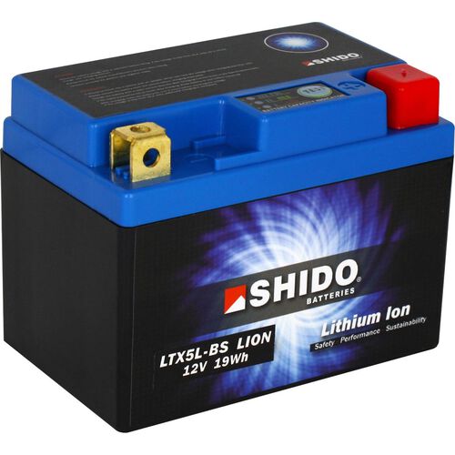 Motorradbatterien Shido Lithium Batterie LTX5L-BS, 12V, 1,6Ah (YTX5L-BS) Neutral