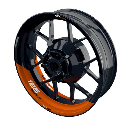 Autocollant de bord de jante de moto One-Wheel Wheel rim stickers 125 Racing split half-half orange glossy
