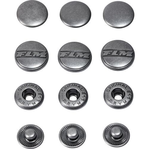 Équipement & accessoires FLM bouton argent 16 mm Gris