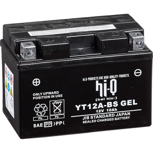 Batteries de moto Hi-Q batterie AGM Gel scellé HT12A, 12V, 10Ah (YT12A) Neutre