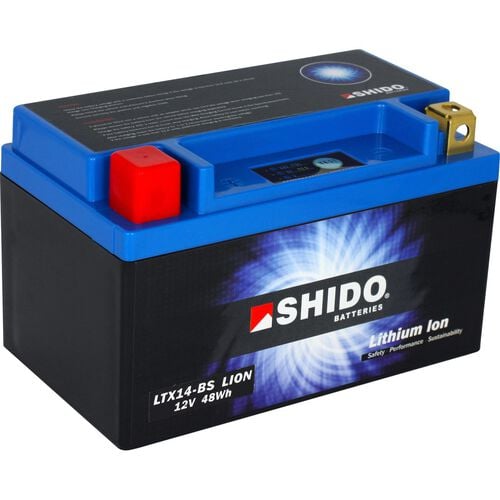 Batteries de moto Shido lithium batterie LTX14-BS, 12V, 4Ah (YTX14-BS/YTX14H-BS) Neutre
