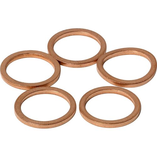 Gaskets Hi-Q Tools copper sealing rings (set of 5) M12  13x16mm Red
