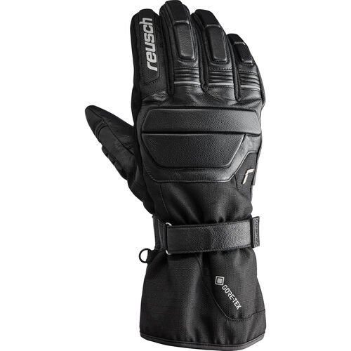 Motorradhandschuhe Tourer Reusch Rising Gore-Tex Leder/Textilhandschuh lang Schwarz