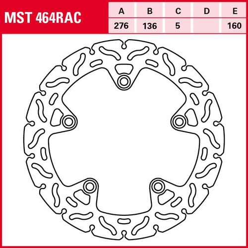 Motorcycle Brake Discs TRW Lucas brake disc RAC rigid MST464RAC 276/136/160/5mm Green