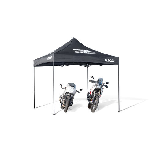 Motorrad Campingausrüstung FLM Racing Zelt 3x3 m schwarz