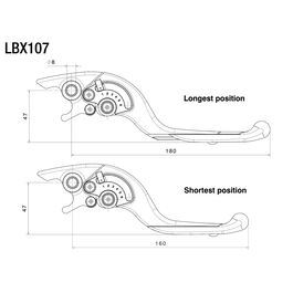 Motorrad Bremshebel Rizoma Bremshebel einstellbar/breitenvariabel LBX107B schwarz