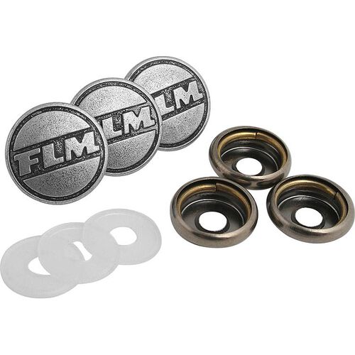 Équipement & accessoires FLM 3x FLM Upper Button Metal dull silver 16 mm Gris