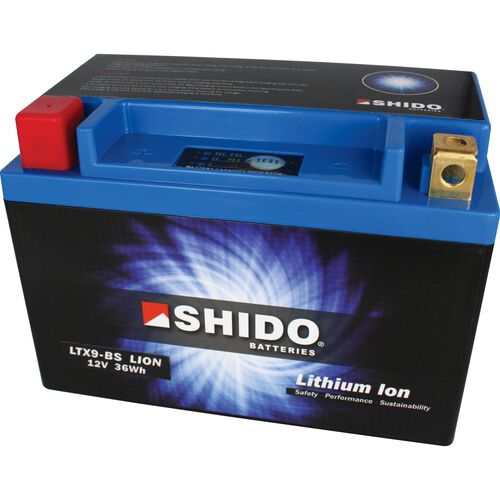 Batteries de moto Shido lithium batterie LTX9-BS, 12V, 3Ah (YTX9-BS/YTX9L-BS) Neutre