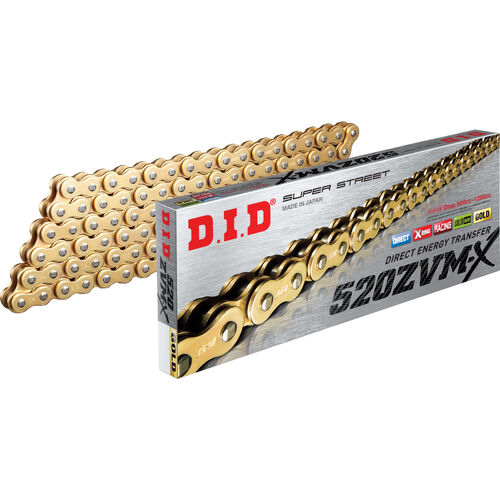 Motorcycle Chain Kits D.I.D. Supersprox chainkit Stealth 520ZVM-X(G&G) Niet X 15/43/112 gold for Kaw Orange