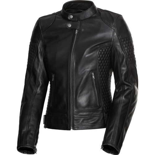 Motorrad Lederjacken Spirit Motors Retro-Style Damen Lederjacke 1.0 Schwarz