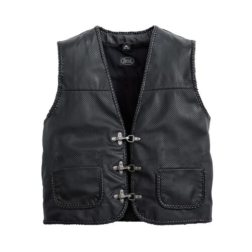 Motorcycle Vests Spirit Motors Perforated leather vest 1.0 Black