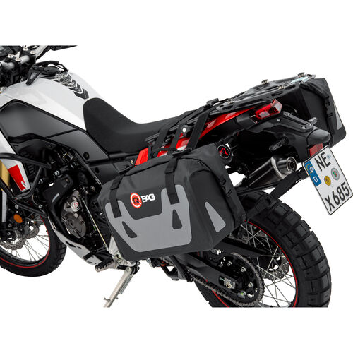 Motorbike Saddlebags QBag pair of saddlebags ST07 waterproof 50 liter storage space Black