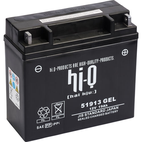 Hi-Q Batterie AGM Gel geschlossen 51913, 12 Volt, 19 Ah Neutral