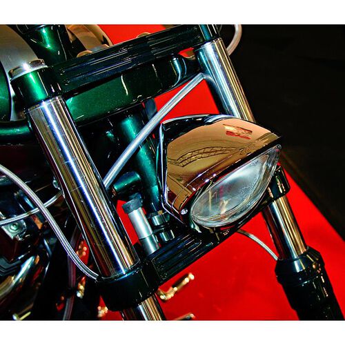 Motorcycle Headlights & Lamp Holders Highsider H4 headlight Iowa oval below black, cear glass Blue