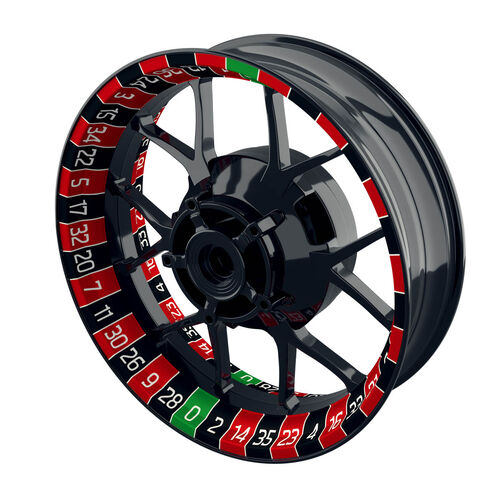 Autocollant de bord de jante de moto One-Wheel Wheel rim stickers Roulette glossy Rouge