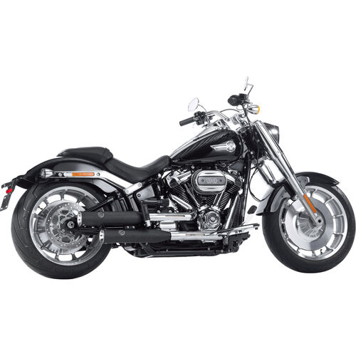 Motorrad Auspuffanlagen & Endschalldämpfer Falcon Double Groove Auspuff ED schwarz für Harley-Davidson 114/117