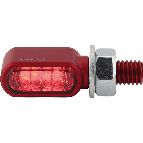Feux arrière & réflecteurs de moto Highsider LED feuarrière/clignotant paire Little Bronx M8 rouge Noir