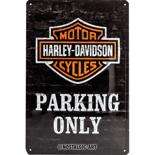 Motorrad Blechschilder & Retro Nostalgic-Art Blechschild 20 x 30 cm Harley-Davidson Parking Only Neutral