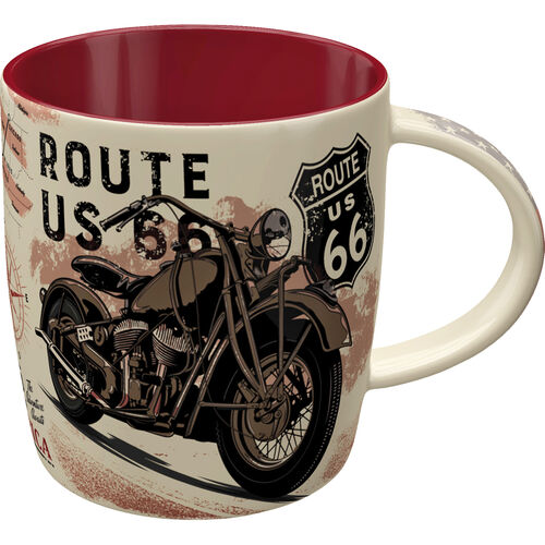 Motorcycle Cups Nostalgic-Art Cup "Set - Route 66 Bike Map" 330 ml Blue
