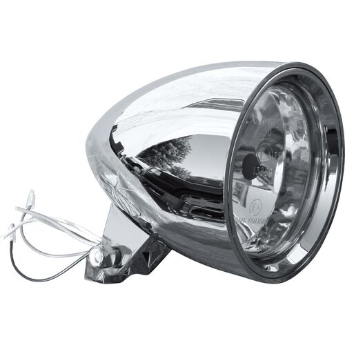 Motorcycle Headlights & Lamp Holders Highsider HS1 headlight Ø125 mm Classic 3 below chrome Blue